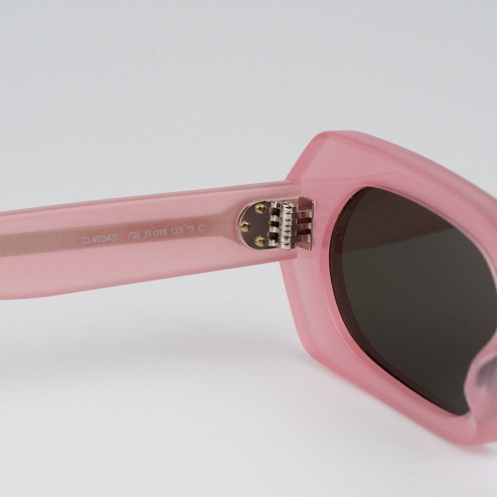 NEW Celine CL40243I 72J Shiny Opal Pink Brown Rectangle Women Sunglasses - Picture 9 of 10